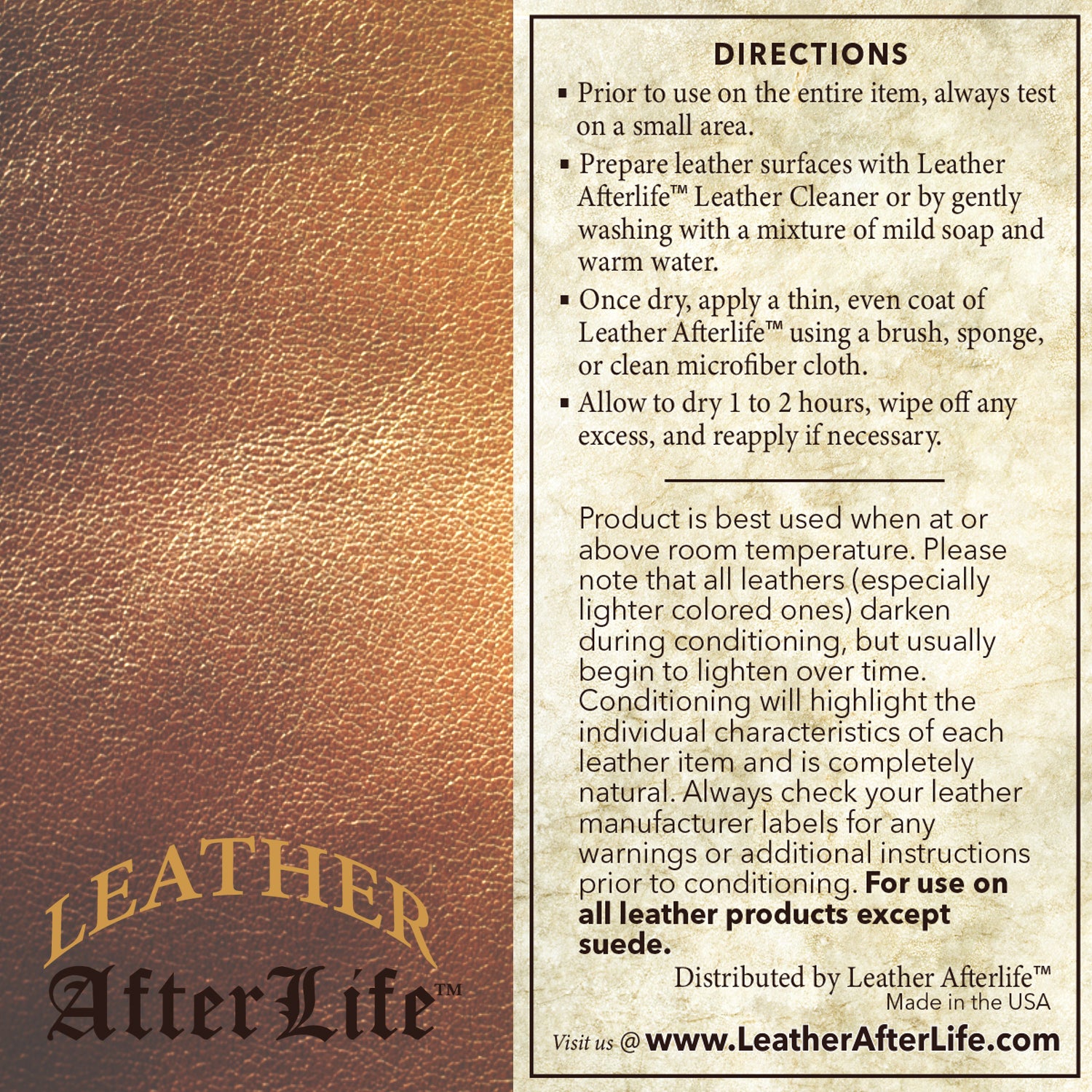 Leather Afterlife Leather Conditioner, Protector & Restorer
