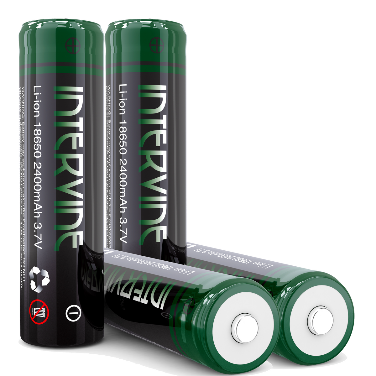 Intervine 2400 Mah Rechargeable 18650 Lithium Ion Batteries - Multipac