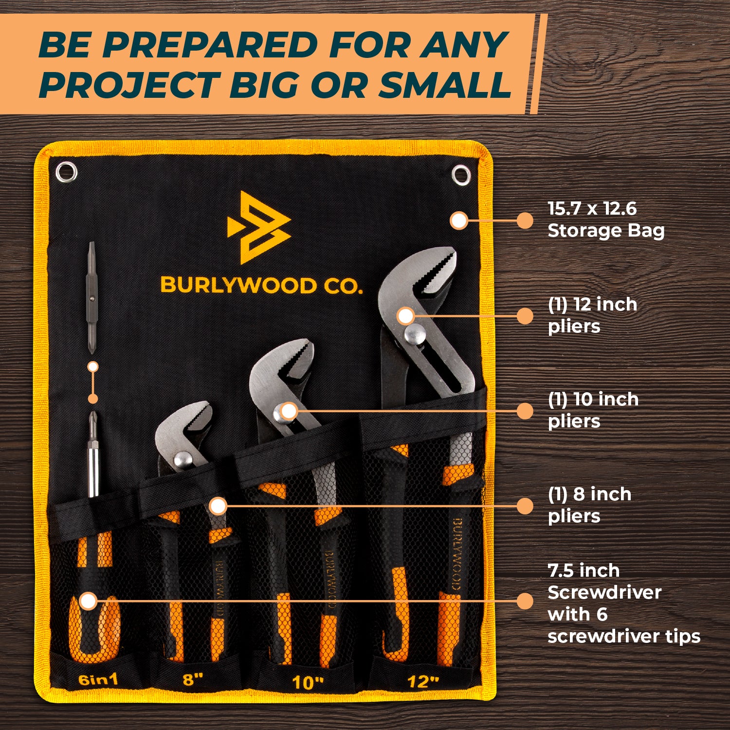 3 Piece Groove Pliers Set with Bonus Free Headlamp!