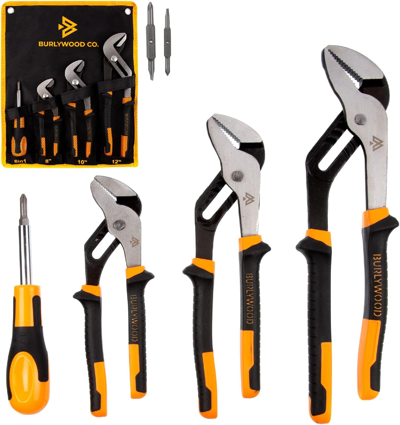 3 Piece Groove Pliers Set with Bonus Free Headlamp!