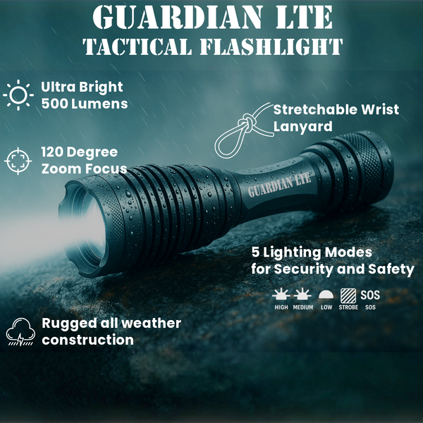 500 - lumen rechargeable led tactical flashlight Guardian LTE 500 Lumen Tactical Flashlight
