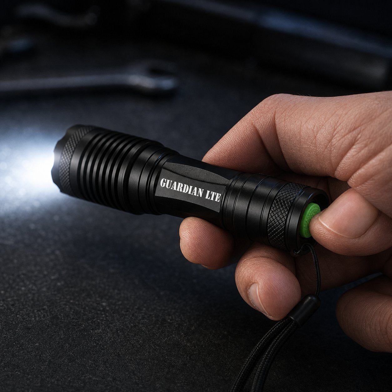 Guardian LTE tail switch being pressed while the flashlight is on