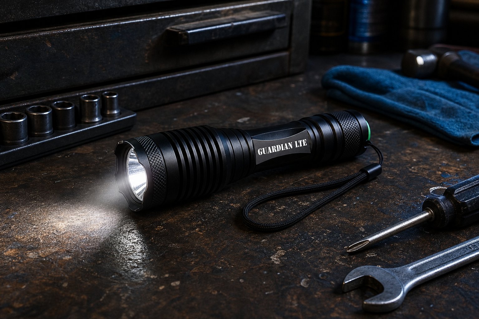 Guardian LTE lighting a garage workbench