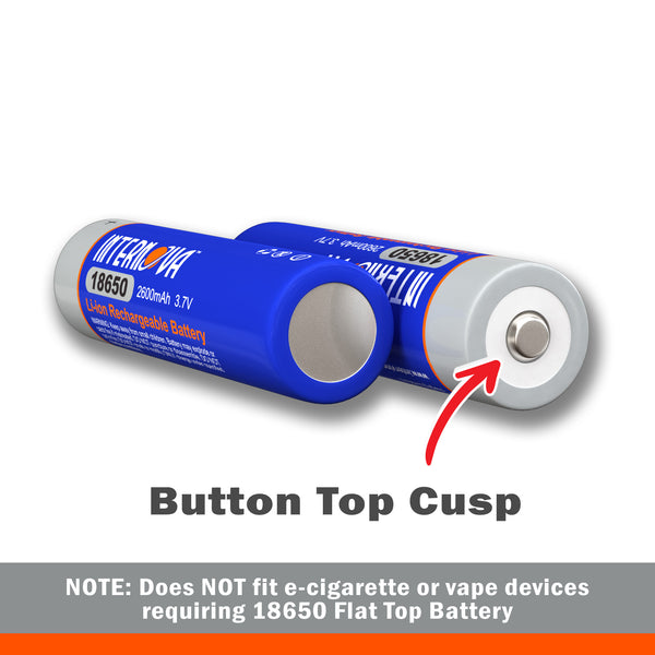 airo pod vape Internova 18650 Battery - Lithium Ion Rechargeable Batteries - 2600 mAh  3.7V- with Button Top