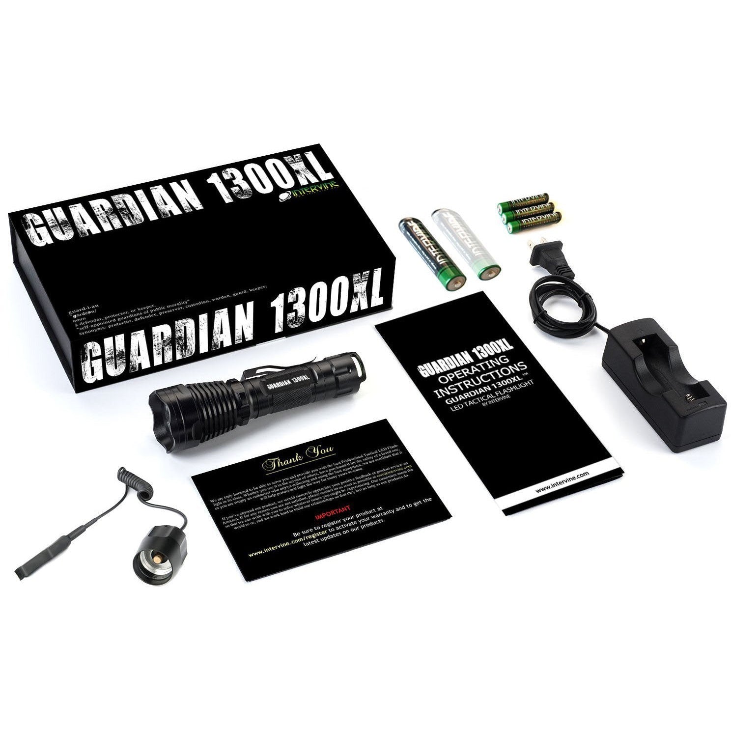 Guardian 1300XL Rechargeable Tactical Flashlight