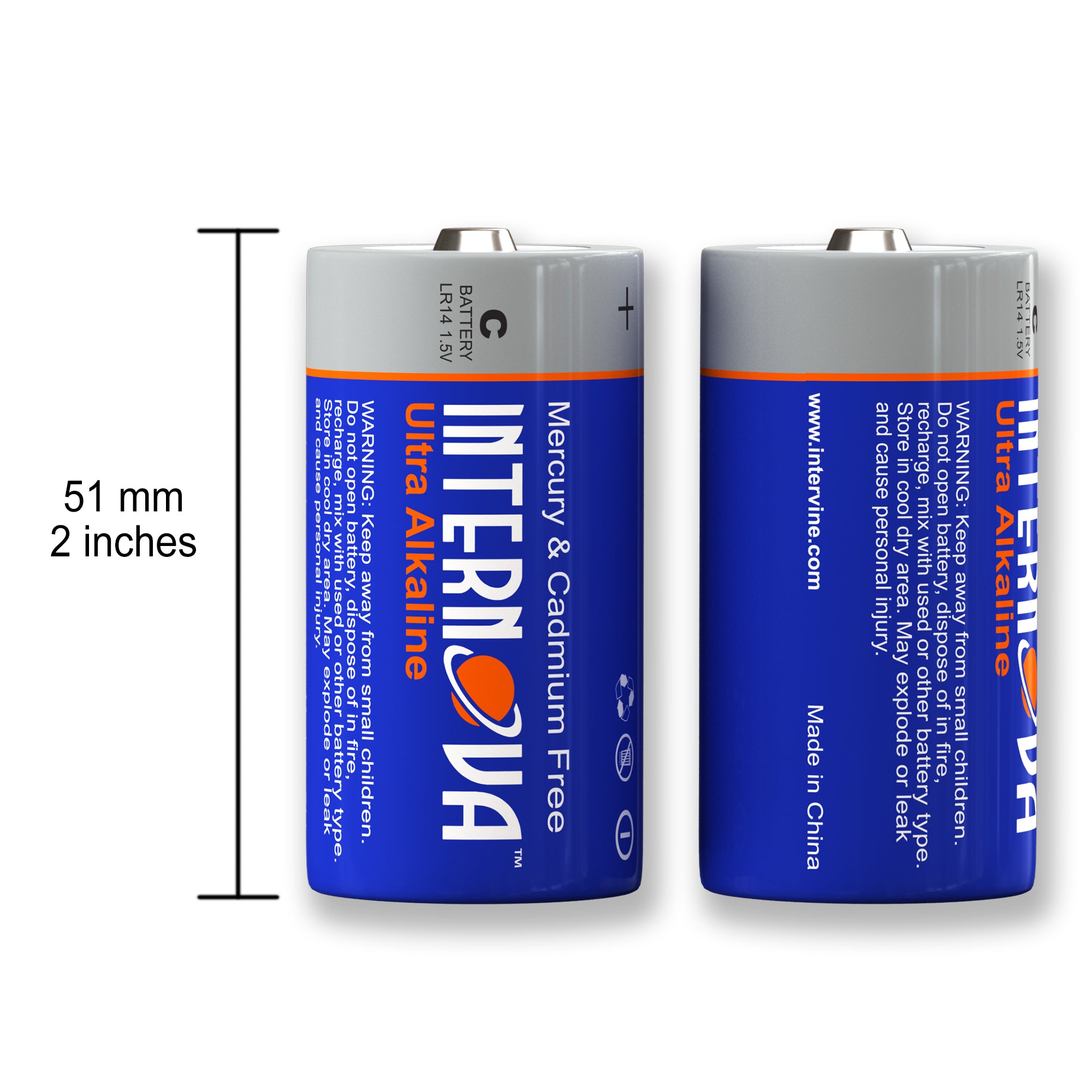 Internova Ultra Alkaline C Batteries, LR14 1.5V Cell High Performance, 12  Pack