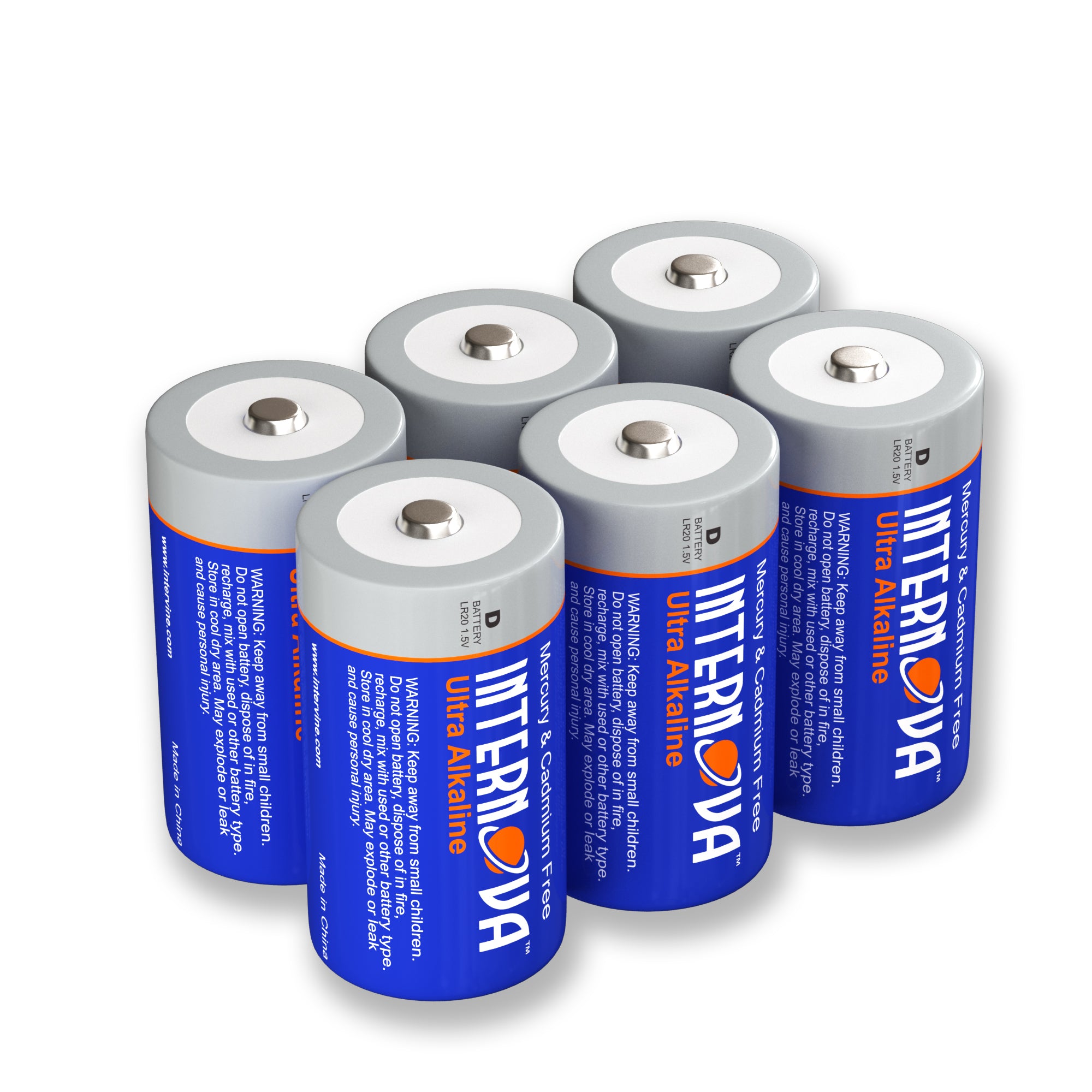 Internova Ultra Alkaline D Batteries, LR20 1.5V Cell High Performance, 6 Pack
