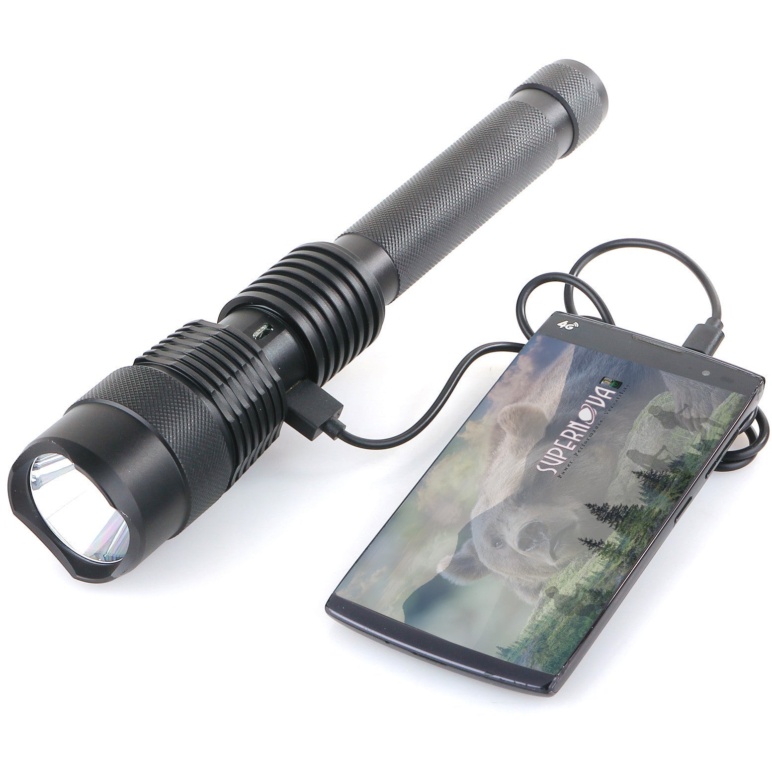 The Original Sentinel 1300XL Rechargeable Tactical LED Flashlight with Powerbank