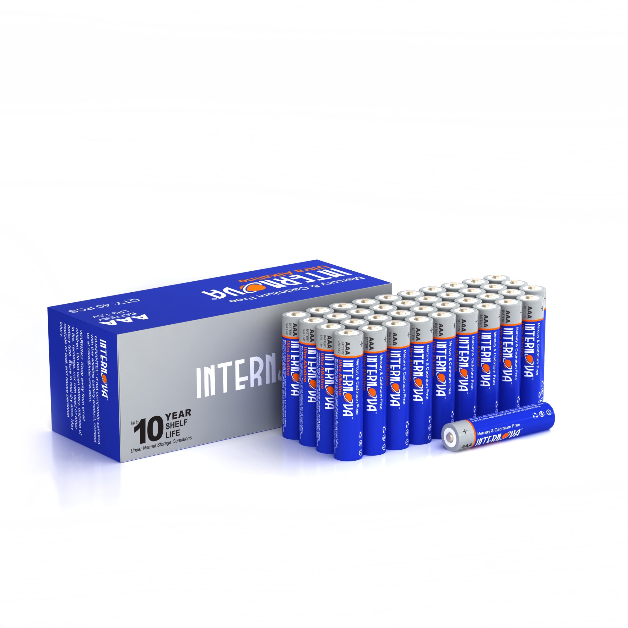 Internova Ultra Alkaline AAA Batteries, Triple A LR3 1.5V Cell High Performance, 40 Pack