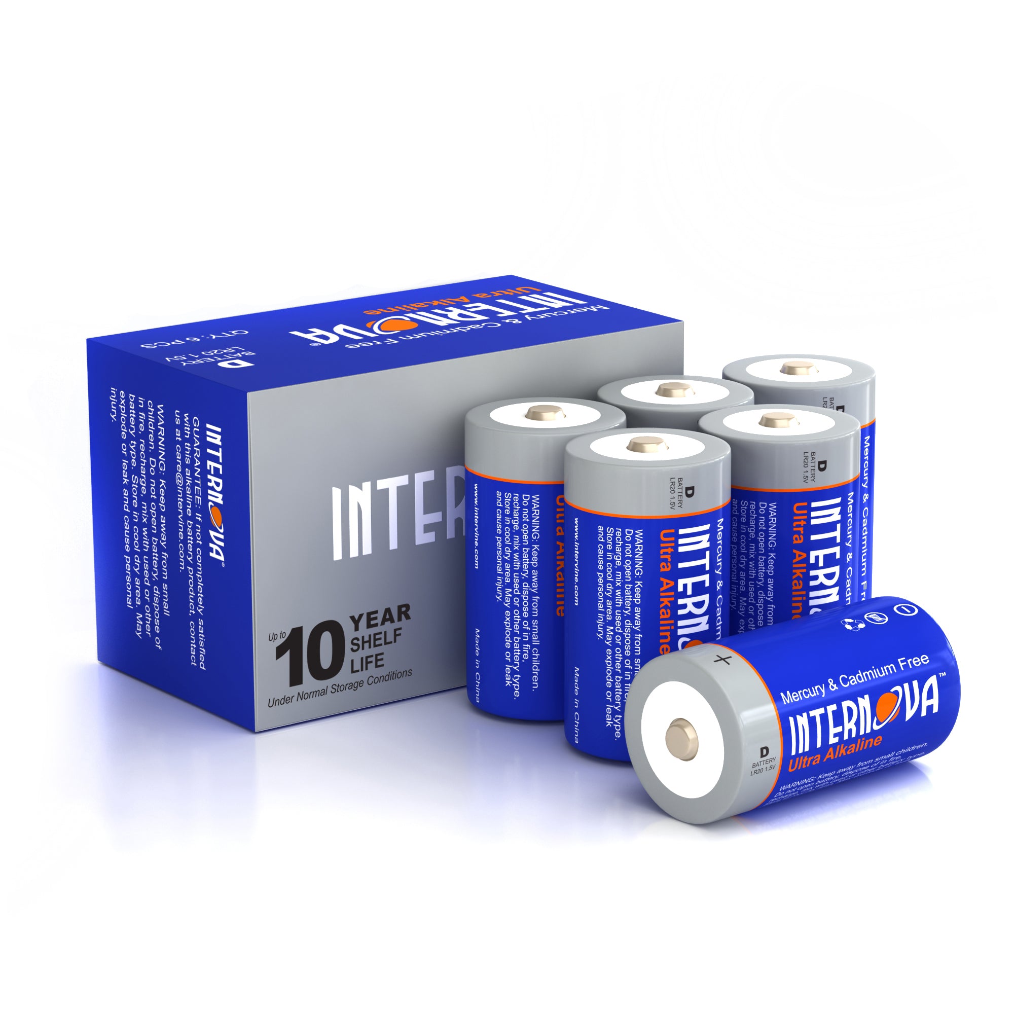 Drejning Moske dette Internova Ultra Alkaline D Batteries, LR20 1.5V Cell High Performance, -  Intervine